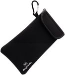 KeyCradle Phone Sock - Neoprene Mobile Phone Pouch Protects Phones up to 7 Inches - Includes x2 Carabinas, Neck Lanyard, and Wrist Strap - Black