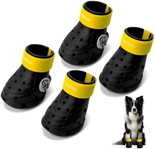 Dog Shoes Breathable Dog Shoe for Hot Pavement, Dog Booties and Paw Protectors, Non-Slip Waterproof Dog Sandals Boots (Black+Yellow, S: (2.3’’x1.8'')(L*W))