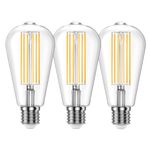 Ankey LED Edison Bulb, E27 Vintage Light Bulb,10W 4000K ST64 LED Bulbs, Led Filament Bulbs, 220V Antique Style Retro Clear Glass Screw Lamp-3 Packs (Dimmable)