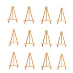 12Pcs Wooden Tabletop Art Display Easels, Small Desktop Holder Stand for Displaying Canvas Paintings,Drawing, Weddings, Kids Crafts