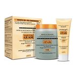 GUAM FIR Seaweed Mud Anti Cellulite Treatment + Tourmaline Cellulite Cream Gel Set - Body Leg & Tummy Tightening Duo - 1kg Hot Body Warp Cellulite Remover & 200ml Slimming Mud Gel - Skin Firming Cream