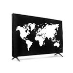 kwmobile Dust Cover for 32" TV - Flat Screen TV Protector - Travel Outline White/Black