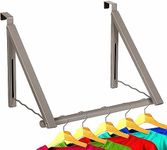 HOLDN’ Storage Over The Door Drying Rack Foldable - Over The Door Rack for Hanging Towels, Coats & Clothes - Over The Door Hanger Hooks for Bedroom, Washroom and Office.