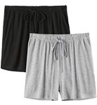 Vislivin Sleep Shorts for Women Pajama Shorts Lounge Bottoms with Pocket Black/Gray M