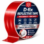 D-fix® High Intensity Reflective Tape 2 Inch x 50 Meter – Waterproof Retro Reflective Warning Safety Tape for Trucks, Trailers, Cars & Road Marking – High Visibility Conspicuity Tape (Red)