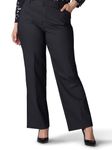 Lee Women's Plus Size Ultra Lux Comfort with Flex Motion Trouser Pant Black 22W, 22 Petite, Black, 22 Petite