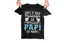 Fête des Grands-pères - Meilleur Papi - Super PAPY T-Shirt | Fabrique aux E.U | by VnSupertramp Apparel Black