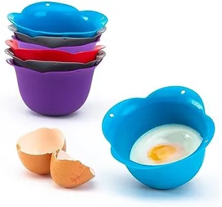 Kitzini Poached Egg Cup. Egg Coddler 8 Set. BPA Free. Microwave Egg Poacher. Nonstick Egg Pod Perfect Silicone Egg Poacher. Easy to Use & Clean. No Mess. 8 Silicone Egg Molds. Dishwasher Safe