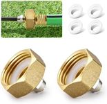 HOMENOTE US Standard Faucet Adapter, 3/4'' to 1/4'' Hose Adapter, Convert 3/4" Female Hose Thread Bib to 1/4" Tubing, 2 Brass Adapters with 4 Washers