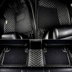 AutoZing® Premium 7D Car Floor Mat Full Set for Mercedes Benz GLE -300 (2022), Luxury Leather with Detachable Curly/Grass Car Foot Mat with Heal Pad, 100% Waterproof & Anti-Skid (Black Black)