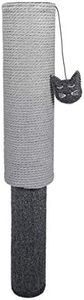 Rosewood cat scratching post fully adjustable with attached cat teaser toy for indoor and outdoor cats and kittens, dual surface, One Size
