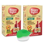 Happy Night 45 ML Mosquito Refill with Machine/ Active Tulsi Mosquito Refill/ Mosque Repellent/ Liquid Vaporizer for Mosquito/ Natural Insect Repellent/ Room freshner/Safe for Kids & Baby/ 1 Mosquito Machine + 2 Refill (45ml each)