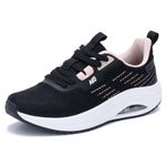 ephiza Women's Walking Shoes with Arch Support Orthotic Sneakers for Plantar Fasciitis Heel and Foot Pain Relief Tennis BlackPeach Size 10