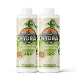 HydraGrow A & B Base Grow Nutrients Set of 8oz - 2 Part Liquid Plant Food for Hydroponic Systems & Soil Gardens - Indoor and Outdoor Fertilizer for Vegetative Growth & Vegetables - NPK 3-0-2 & 1-2-3