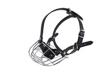 Strong Metal Wire Basket Dog Muzzle Staffordshire Bull Terrier Staffy, Staffie (B3, Black)