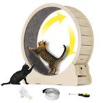 NATUYA Cat Exercise Wheel for Indoor Cats, Cat Running Treadmill Exerciser with Locking Mechanism, Ultra-Quiet Running Training Fitness for Cat Healthy, Easy Assembled (Wood Color, L)