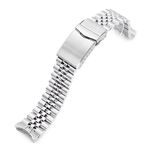MiLTAT 20mm Super-JUB Watch Band compatible with Seiko 5 Sports 38mm SRPK29 SRPK31 SRPK33 V-Clasp 2-Tone Polished