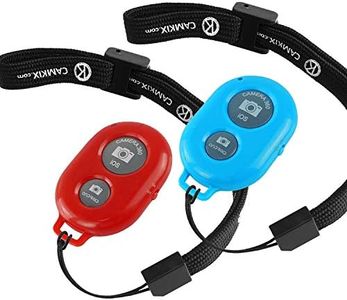 CamKix Camera Shutter Remote Control with Bluetooth Wireless Technology - Set of 2 - Capture Pictures/Video Wirelessly at 30 Ft Compatible with iPhone/Android - Wrist Strap 2 Pack - Red & Blue