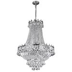 Versailles Chrome 9 Light Chandelier Trimmed with Crystal Glass Chains