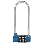 5 Digit Combination Alloy Padlock,U-Shape Security Code Lock Extra Long Cabinet Door Padlock Locker Lock, Re-settable Combo Lock, Gym Locker, School Locker, (Blue)