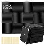 12Pack, 1" X 12" X 12" Acoustic Foa