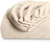 Bare Home Super Soft Fleece Fitted Sheet - Split Head Flex King Size - Extra Plush Polar Fleece - Deep Pocket - All Season Cozy Warmth (SHFK, Sand)