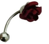 ITT Belly Stud-Single Sided Flower Red Rose Belly Button Ring, Belly Button Rings,Belly Stud.1pcs