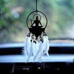 MH VILLA Acrylic Lord Shiva Car Hanging Car Rear View Mirror Decor Ornament Accessories Good Luck Dream Catcher Positive Vibes Balcony, Gift, Car, Wind Chimes, Room (Shiva) 1 Pcs, Black