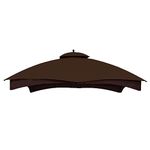 Hugline Outdoor Replacement Canopy Top Double Tier Gazebo Roof Cover for Lowe's Allen Roth 10x12 Gazebo #GF-12S004B-1 (Brown)