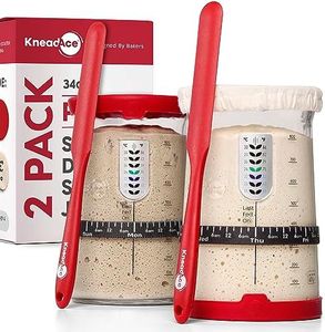 KNEADACE KneadAce Pro Sourdough Bread Starter Kit- 34 oz Large Capacity Jar with 5 unique features for the perfect sour dough bread & sourdough starter kit- baking supplies (KA06)