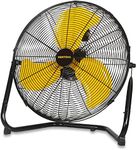 VENTISOL 18 Inch 3-Speed 4012CFM High Velocity Metal Floor Fan, Heavy Duty Gym Fan, Industrial Shop Fan for Warehouse,Workshop,Factory, Basement, Greenhouse, 360 Degree Tilt - ETL Listed, Black