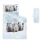 Datura home Nap Mat -Penguin Sleeping Bag with Removable Pillow - Daycare and Sleepovers Preschool Kindergarten Bedding Set for Kids Toddler Boys Girls(Penguin Standard)