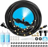 Maotong 100FT Mister for Outside Patio Misting Cooling System, 100FT (30M) Misting Line+32 Brass Mist Nozzles+Water Filter, Outdoor Mister System for Garden Greenhouse Trampoline Waterparke