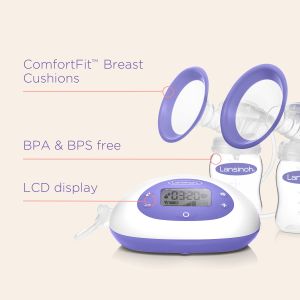 Lansinoh Double Electric Breast Pump – Portable, Quiet, Adjustable Suction