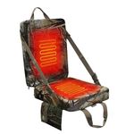 MDSTOP Heated Hunting Seat Cushion with Backrest, Adjustable Hunting Seat for Tree Stand & Ladder Stand, Portable Seat Pads for Hunting,Ice Fishing,Hiking,Camping (Battery not Included) (Camouflage)