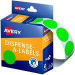 Avery Round Dispenser Labels - Removable Price Stickers - Identification Labels - Office Supplies - Fluoro Green, 24mm, 350 Labels / 1 Roll (937297)