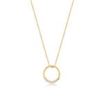 GELIN Diamond Circle Pendant Necklace in 14k Yellow Gold | Open Circle Necklace for Women | Diamond Necklaces in 14k Real Gold | Mother's Day Gifts, 18", 18, Diamond, Diamond