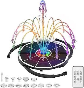 AISITIN Fontaine solaire à LED 5,5 W pour extérieur, avec télécommande, LED colorée, avec batterie de 3000 mAh, 8 styles de fontaine, pompe à eau pour jardin, bain d'oiseaux, étang