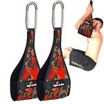 Aprodo Ab Straps Set | Pair of Hanging Straps for Pull Up Bar Workout, Fitness, Gym and Abdominal Exercises (Orange Camouflage)