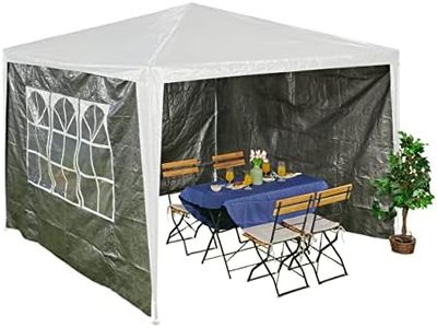 Relaxdays Paneles Laterales Carpa 3x3m, Set de 3, Paredes Pérgola, con Ventanas, Cierre de Contacto, Cerramientos Cenador, Gris, 100% plástico, 200 x 300 x 0.1 cm
