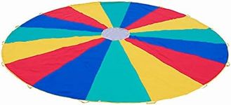 Ereslindo 20ft Play Parachute for Kids, Rainbow Parachute Toy, Party Game Parachute with Handles for Kids Children Gymnastics Cooperative Play Outdoor Games Playground Activities