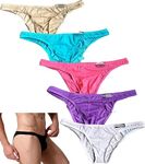 Faringoto Mens See-Through Super Thin Ice Silk Bikini Briefs Thongs Underwear Underpants