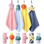 Zuimei 6 Pcs Flannel Face Cloth Soft Face Flannels Toddler Flannels Wash Towels Quick Dry Reusable Face Body Cloths With Mini Stuffed Toys For Baby Kids (30x30cm)