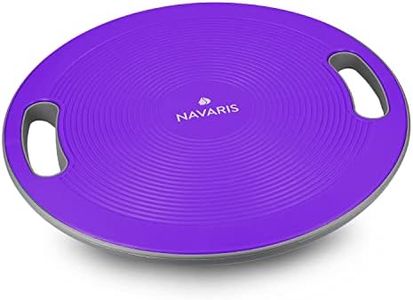 Navaris planche d'équilibre avec poignées - Plateau pour thérapie yoga fitness - Balance board proprioception exercice sport - Ø 40 cm