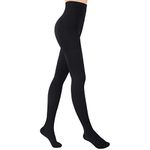 Ktinnead Compression Pantyhose for Women and Men, Closed Toe Medical Compression Stockings, 20-30 mmHg Graduated Compression Pantyhose, Black, Medium