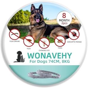 2 Pack Collier Anti Puces pour Chien, 16 Mois De Protection Efficace, Collier Anti Tique Chien 74cm, Réglable Et Étanche, Convient Aux Chiens De Toutes Tailles (74cm)
