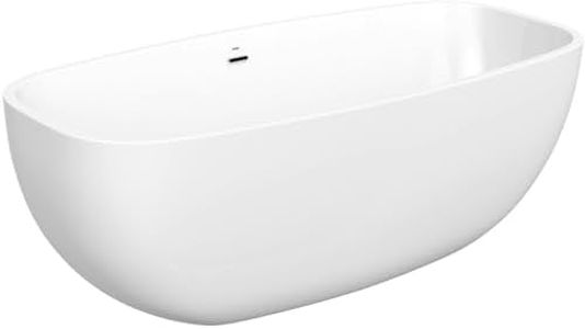 Mode Ellis freestanding Bath 1800 x 870 - White Freestanding Bath, Round Freestanding Baths, Baths