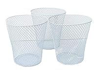 Black Wire Mesh Round Waste Basket (3 Pack), Set of 3