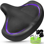 Twomaples Bicycle Seat, Bike Seat for Women Men Extra Comfort Wide, Oversized Comfortable Seats Saddle for Peloton Bikes, Fit for Exercise Bikes, Electric Bikes, Mountain Bikes, Cruiser Bikes