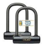 Via Velo U Lock 2 Sets Same Key System 6 Keyed Alike | Heavy Duty 20CrMnTi Mini U Locks with Sold Secure Gold Approval for Electric Bike and Electric Scooter and Perfect for famliy Kids and Couple